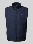 Gant Steppweste mit Stehkragen und Label-Stitching in Marine, Größe L