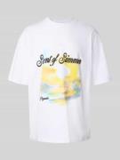 Pegador Oversized T-Shirt mit Label-Print in Weiss, Größe L