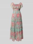 LACE & BEADS Abendkleid mit Karree-Ausschnitt in Hellblau, Größe XS