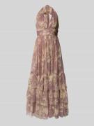 LACE & BEADS Abendkleid mit V-Ausschnitt in Rose, Größe M