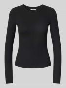 Review Longsleeve in Ripp-Optik mit Rundhalsausschnitt in Black, Größe...