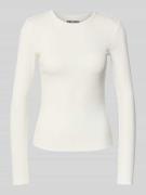 Review Longsleeve in Ripp-Optik mit Rundhalsausschnitt in Weiss, Größe...