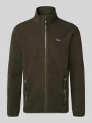 Superdry Fleecejacke mit Stehkragen in Oliv, Größe L