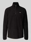 Superdry Fleecepullover mit Label-Stitching und Stehkragen in Black, G...