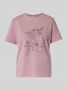 Vila T-Shirt mit Motiv-Print Modell 'NORA' in Rose, Größe L