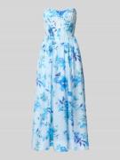 Bardot Cocktailkleid aus Lyocell-Mix im Allover-Look in Blau, Größe 34