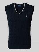 Polo Ralph Lauren Pullunder mit Zopfmuster und V-Ausschnitt in Marine,...