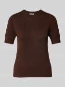 Mango Strickshirt mit Rundhalsausschnitt in Dunkelbraun, Größe L