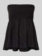 Only Regular Fit Top mit Lochspitze Modell 'LLUZ' in Black, Größe L
