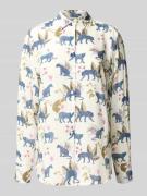 ETERNA Regular Fit Bluse aus Viskose im Allover-Look in Offwhite, Größ...