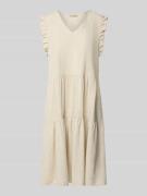 Smith and Soul Knielanges Kleid aus Viskose-Leinen-Mix mit V-Ausschnit...