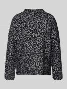 Street One Strickpullover mit gerippten Abschlüssen in Black, Größe 46