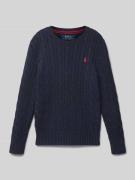 Polo Ralph Lauren Teens Strickpullover mit Label-Stitching in Marine, ...