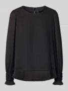 Marc Cain Regular Fit Bluse mit Perlen und Rundhalsausschnitt in Black...