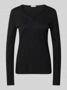 Street One Longsleeve mit V-Ausschnitt in Black, Größe 40