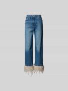 Iro Straight Fit Jeans mit Federn in Jeansblau, Größe 40