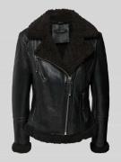 Cabrini Bikerjacke aus Lammleder mit Reißverschlusstaschen in Black, G...