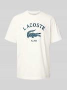 Lacoste Regular Fit T-Shirt aus reiner Baumwolle in Offwhite, Größe L
