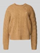 Polo Ralph Lauren Strickpullover aus Baumwoll-Kaschmir-Mix mit Zopfmus...