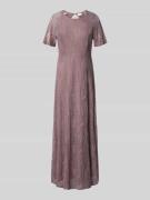 Vila Maxikleid aus Spitze mit Rundhalsausschnitt in Mauve, Größe XS
