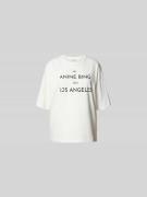Anine Bing Oversized T-Shirt mit Label-Print in Weiss, Größe L