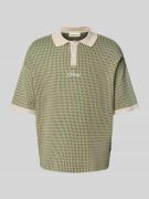 PROHIBITED Relaxed Fit Poloshirt mit Label-Stitching in Gruen, Größe L