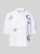 Jake*s Casual Regular Fit Bluse mit Strukturmuster in Weiss, Größe 38