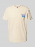 Tommy Jeans Regular Fit T-Shirt aus reiner Baumwolle in Sand, Größe L