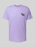 Tommy Jeans Slim Fit T-Shirt aus reiner Baumwolle in Lila, Größe L