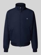 Gant Jacke mit Stehkragen und Label-Stitching in Dunkelblau, Größe L