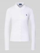 Polo Ralph Lauren Slim Fit Poloshirt mit Label-Stitching in Weiss, Grö...