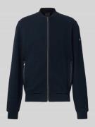 bugatti Regular Fit Sweatjacke mit Strukturmuster in Marine, Größe XL