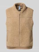 MOS MOSH Weste aus Teddyfell mit Eingrifftaschen Modell 'Rowe' in Beig...