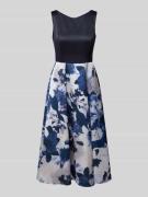 Vera Mont Midikleid mit floralem Motiv-Print in Marine, Größe 40