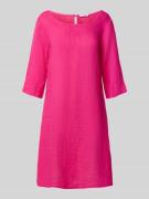 ZABAIONE Leinenkleid mit Rundhalsausschnitt Modell 'Le44tizia' in Pink...
