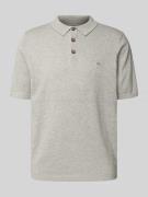 Fynch-Hatton Regular Fit Poloshirt in Strick-Optik in Hellgrau, Größe ...