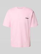 REVIEW T-Shirt mit Logo und Rundhalsausschnitt in Rosa, Größe L