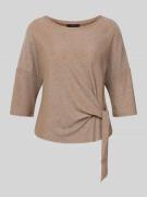 Oui T-Shirt mit 3/4-Ärmel in Camel, Größe 34
