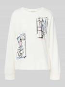 Milano Italy Relaxed Fit Sweatshirt mit Rundhalsausschnitt in Offwhite...