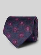 Monti Seidenkrawatte mit Overall-Print (7 cm) in Fuchsia, Größe 1