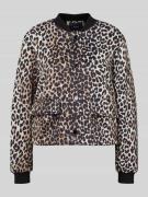 Oui Blouson mit gerippten Abschlüssen in Camel, Größe 36