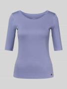 Marc Cain T-Shirt aus Baumwoll-Mix mit Logo-Applikation in Lavender, G...
