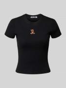 Review T-Shirt mit Motiv-Stitching und Rundhalsausschnitt in Black, Gr...