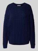 Review Strickpullover mit Zopfmuster und Rundhalsausschnitt in Marine,...