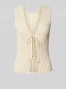 Pieces Regular Fit Top aus Baumwoll-Mix Modell 'JOYLYNN' in Sand, Größ...