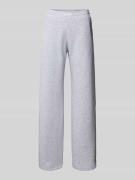 Review Wide Leg Sweatpants mit Label-Detail in Hellgrau Melange, Größe...
