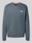 Alpha Industries Sweatshirt mit Label-Print in Rauchblau, Größe L