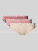 Sloggi Slip mit spitzen-Bordüre Modell 'Crush' im 3er-Pack in Mauve, G...