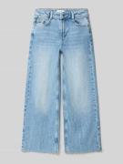 Mango Wide Fit Jeans mit Logo-Patch in Blau, Größe 122