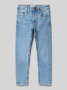 Mango Slim Fit Jeans mit Logo-Patch in Hellblau, Größe 116